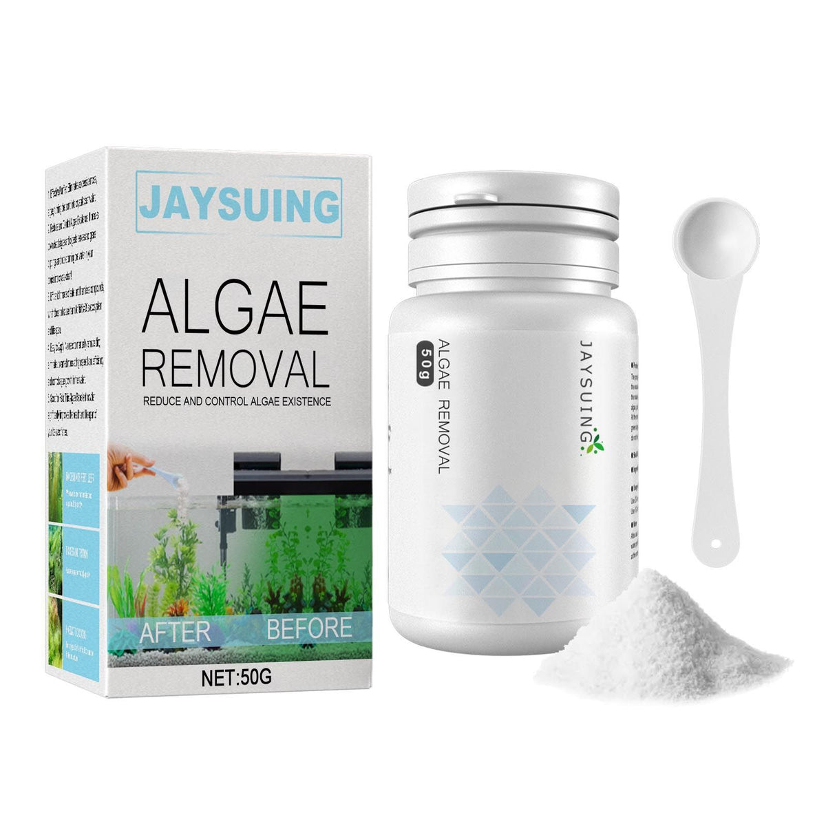 Aquarium Algae Remover Powder or Tablets 50g with Spoon