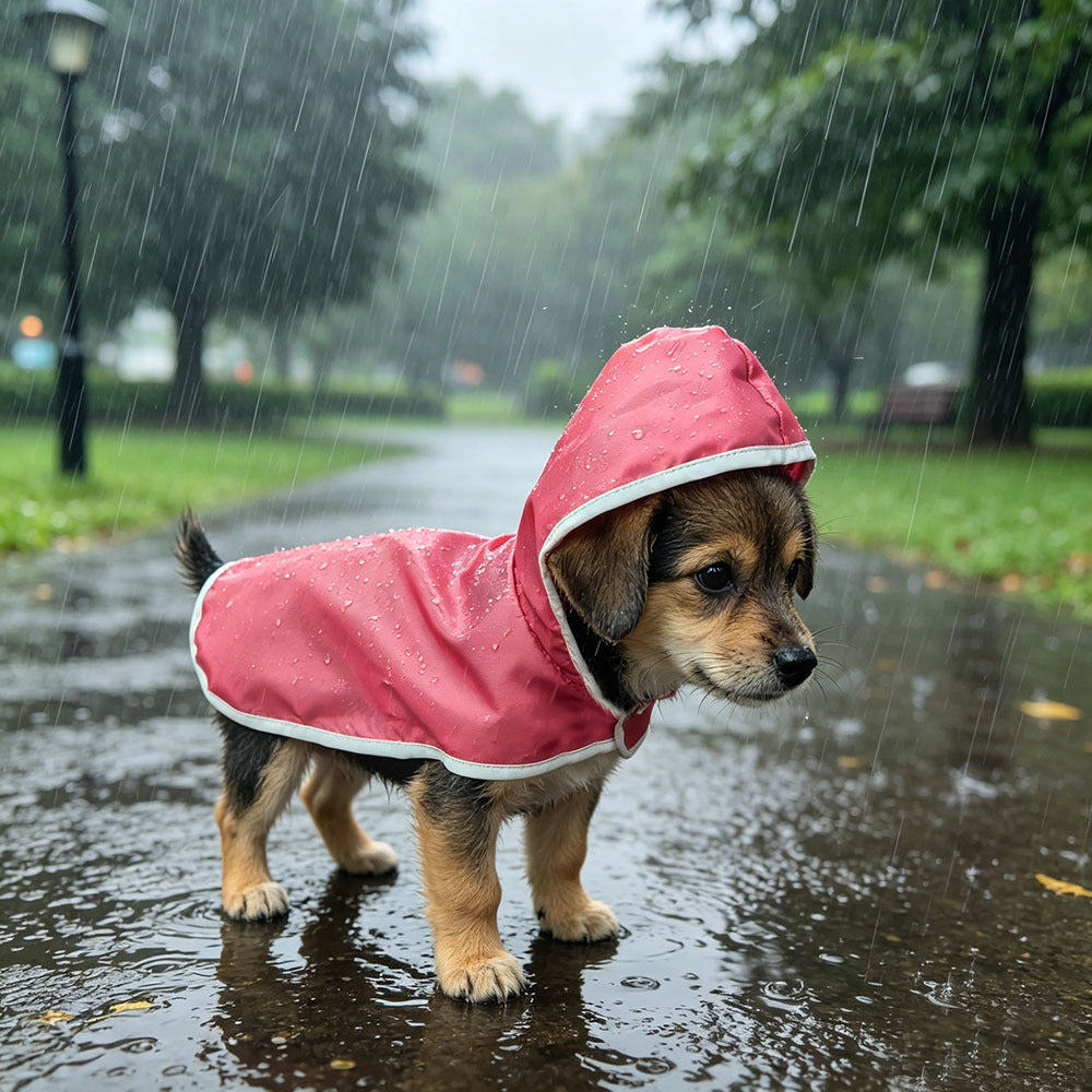 Reversible reflective dog raincoat, available in 2 colours, sizes Extra Small to 5XL, image 2