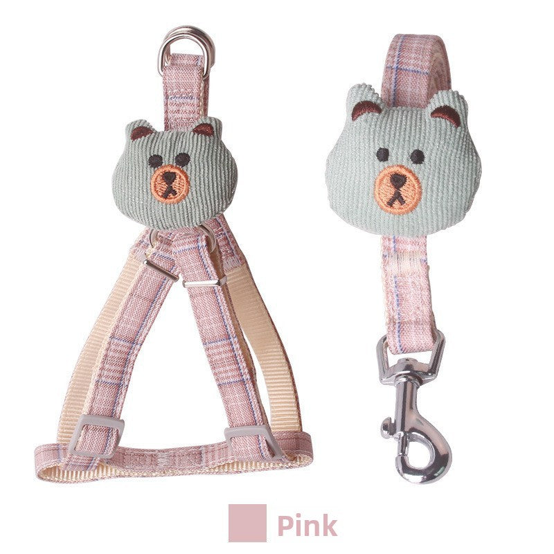 Printed chest harness and lead set for small dogs, available from Pet Royale UK