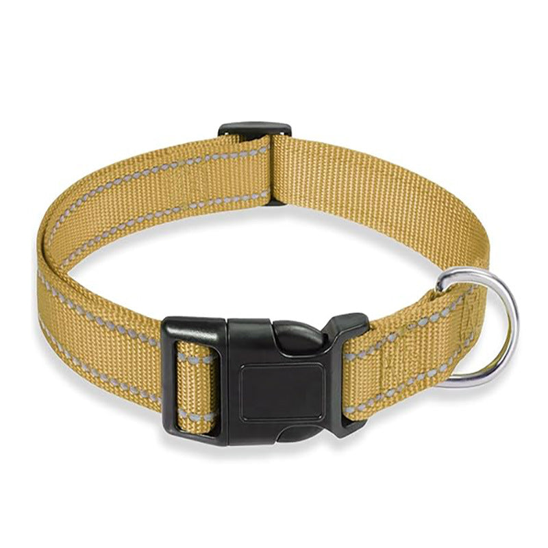 Reflective nylon dog collar, 5 sizes available from Pet Royale UK