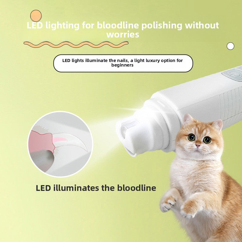 LED Pet Nail Grinder with Safety Guard for Dogs, Cats and Small Pets
