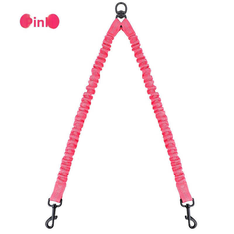 Double ended retractable lead for walking two dogs from one handle