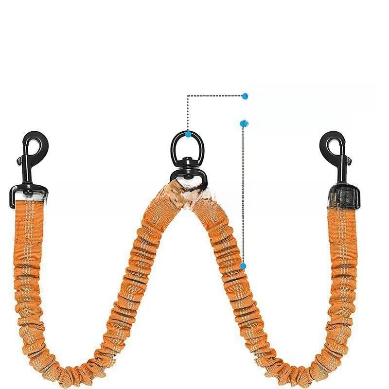Double-ended nylon dog lead, close-up detail view from Pet Royale UK
