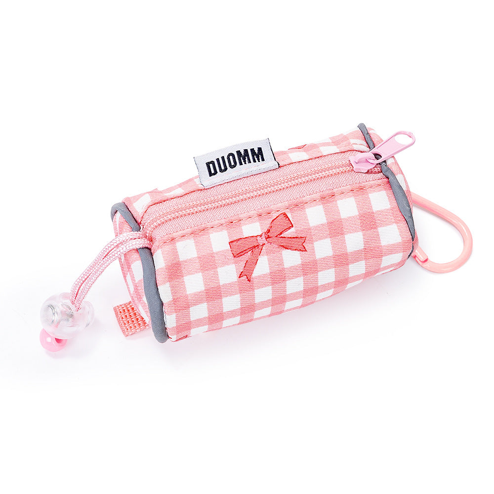 Plaid dog harness and lead with bow, ideal for everyday use