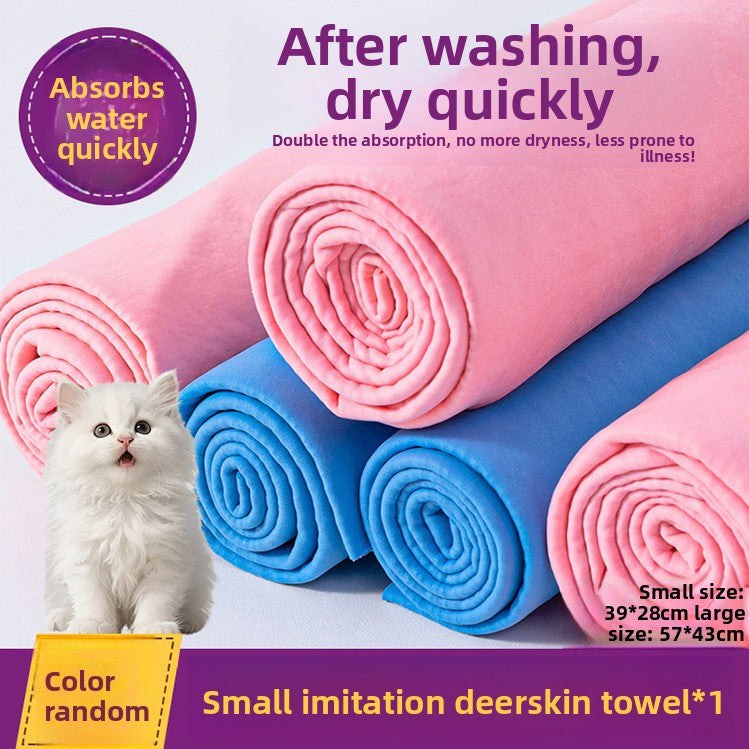 Super Absorbent Pet Drying Towel, Quick Dry Imitation Deerskin