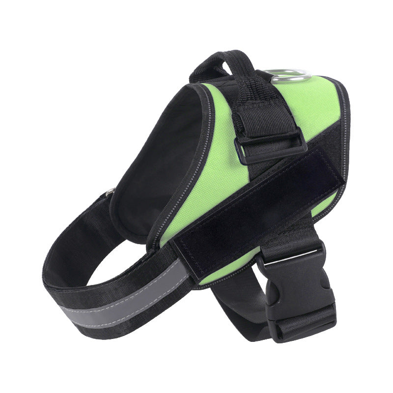 Reflective nylon vest dog harness in black for large dogs
