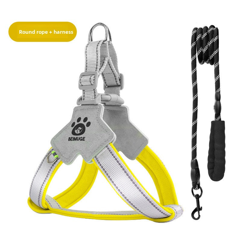 Escape-resistant reflective dog harness, ideal for everyday use