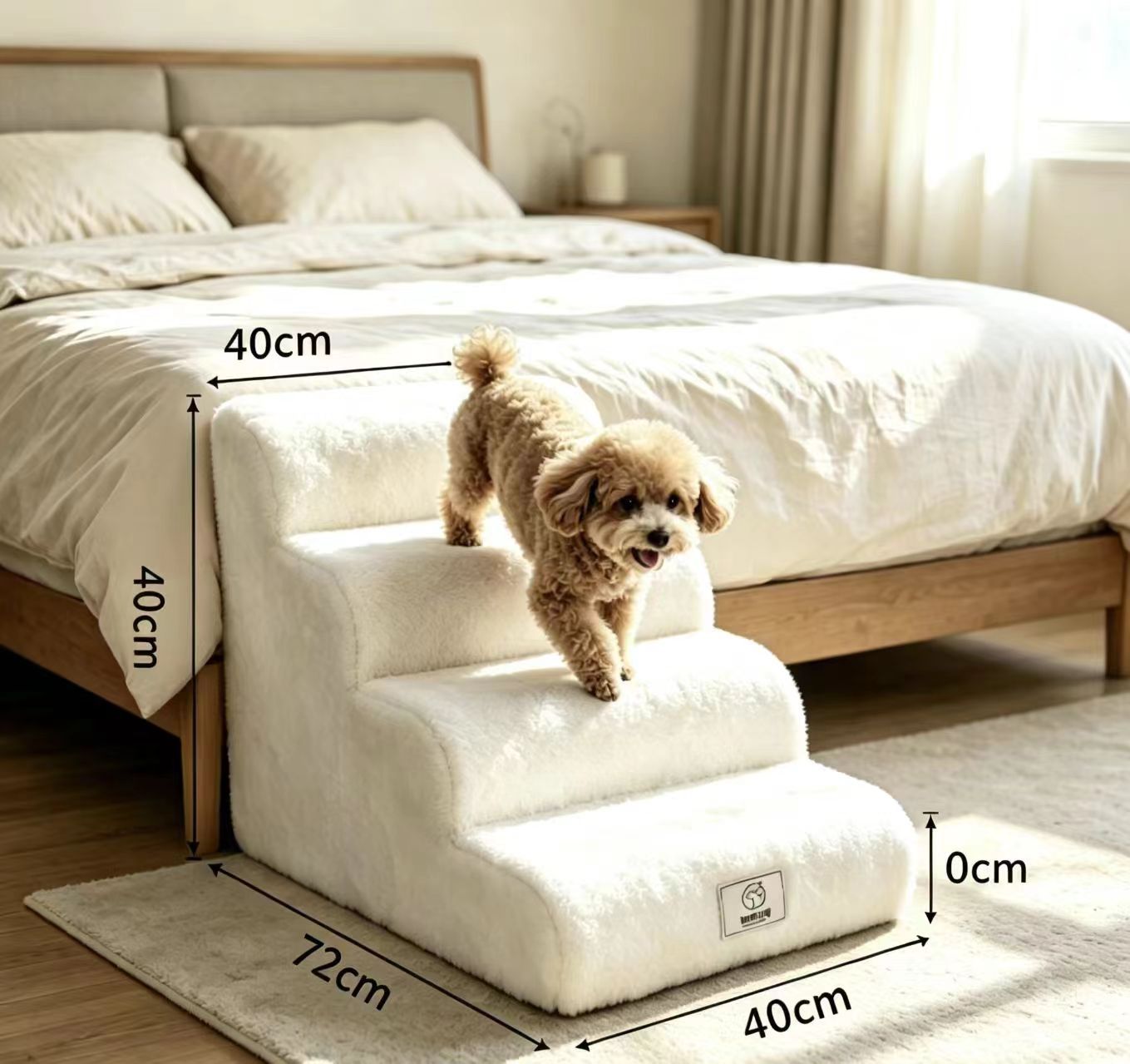 Detachable foam pet stairs with fleece cover, photo 9 of 15