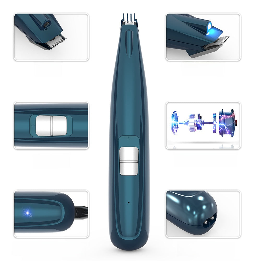 Ceramic Blade Pet Paw Trimmer with LED Light and Limit Comb