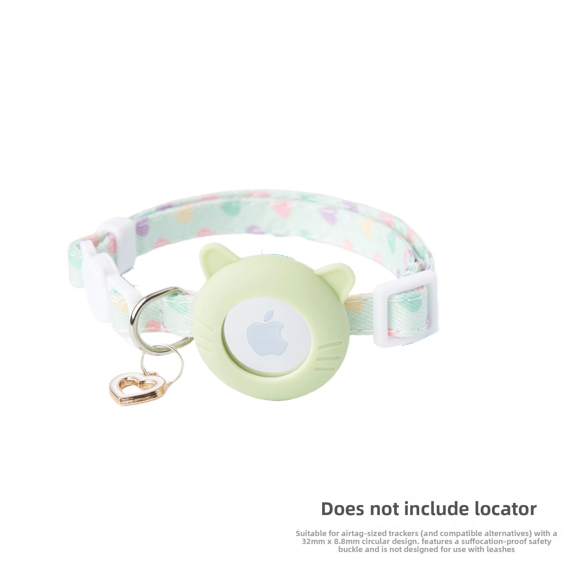 Striped elastic kitten collar with AirTag holder, tag not included, product image 11
