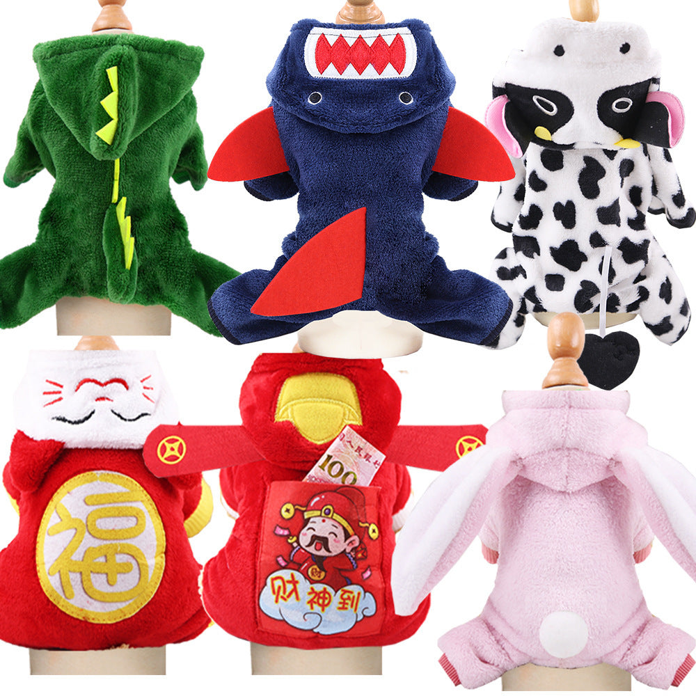 Four leg dinosaur jumpsuit for dogs and cats, available in 11 styles, image 2