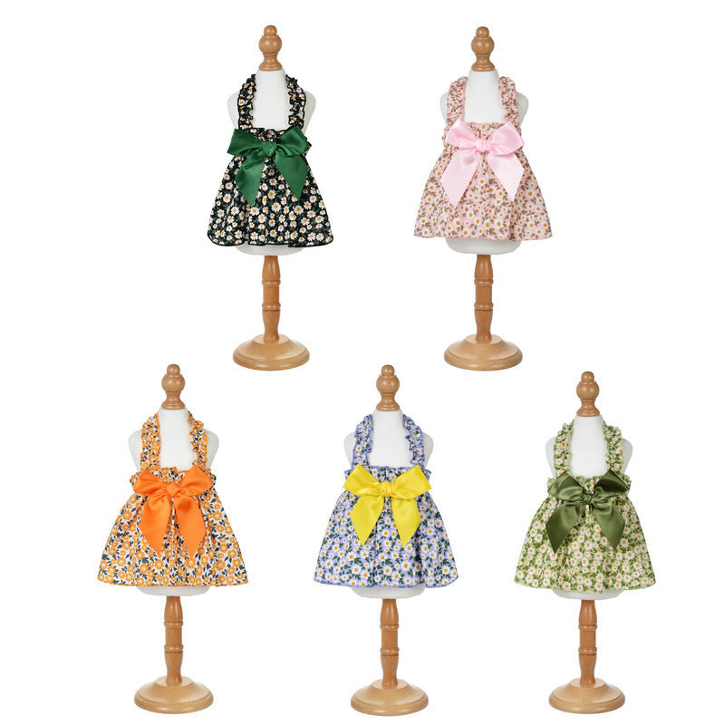 Daisy print strap dress for dogs and cats, available in 5 colours, image 4