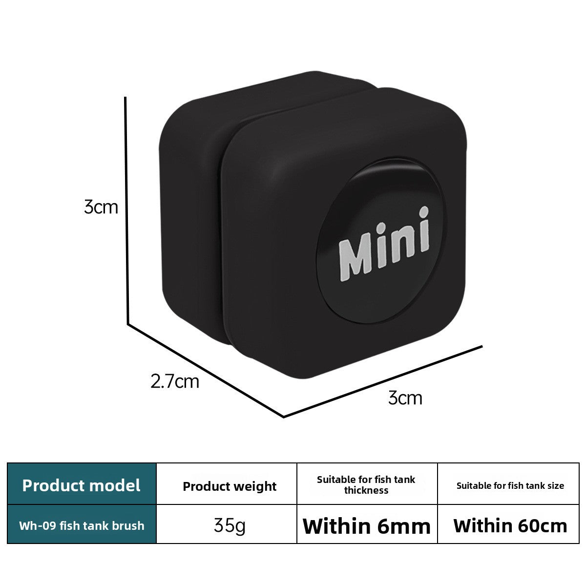 Mini floating magnetic glass cleaner for small fish tanks, view 8