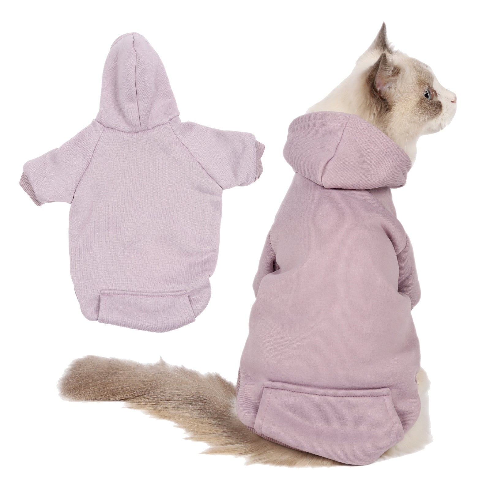 Fleece lined hooded pet sweatshirts in ten plain colours