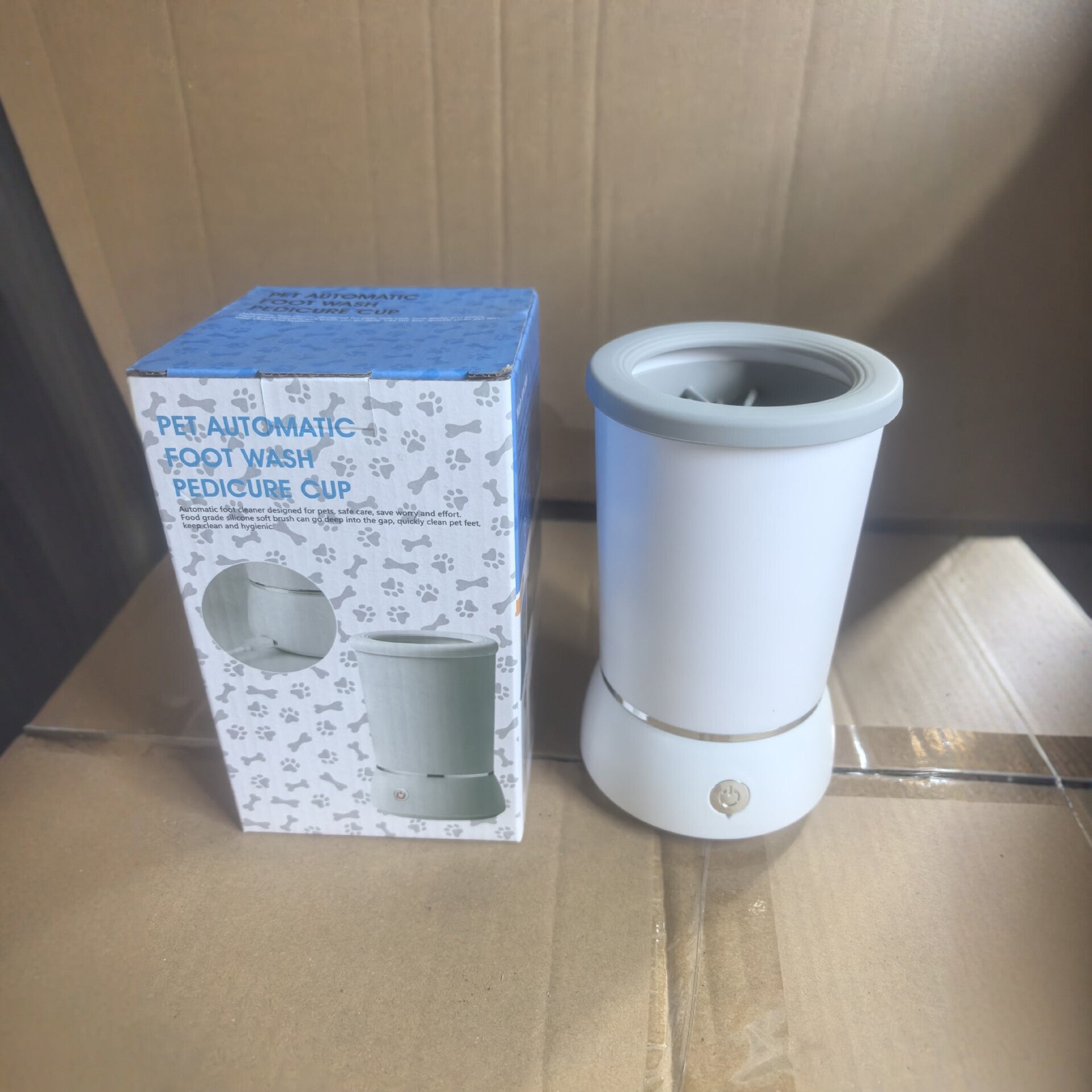 USB Rechargeable Automatic Paw Washer Cup with Silicone Bristles