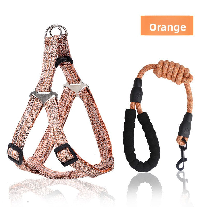 No pull dog harness and lead set in blue polyester