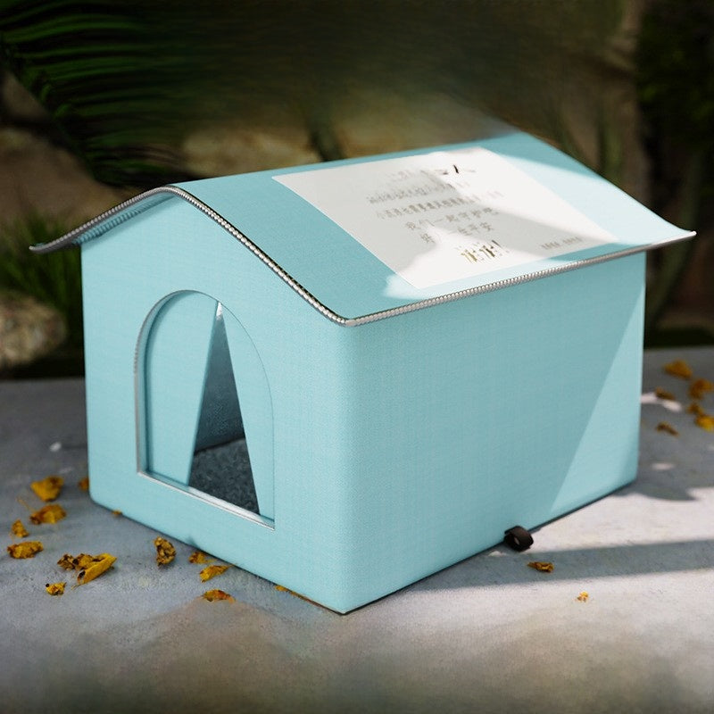 Waterproof insulated pet tent bed, further angle view