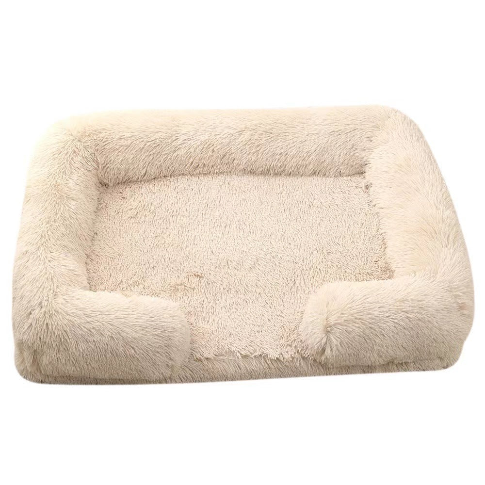 Round Enclosed Plush Cat Bed for Cats and Small Dogs
