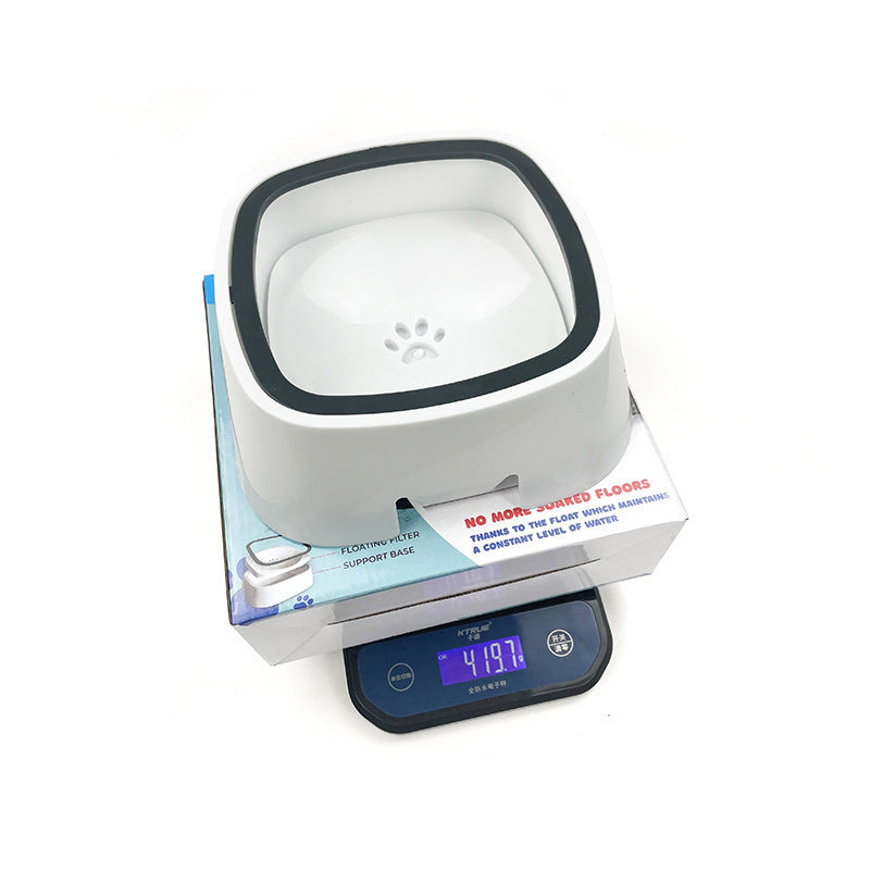 White PP Pet Drinking Water Bowl for Cats and Dogs, Easy to Clean for Indoor Use