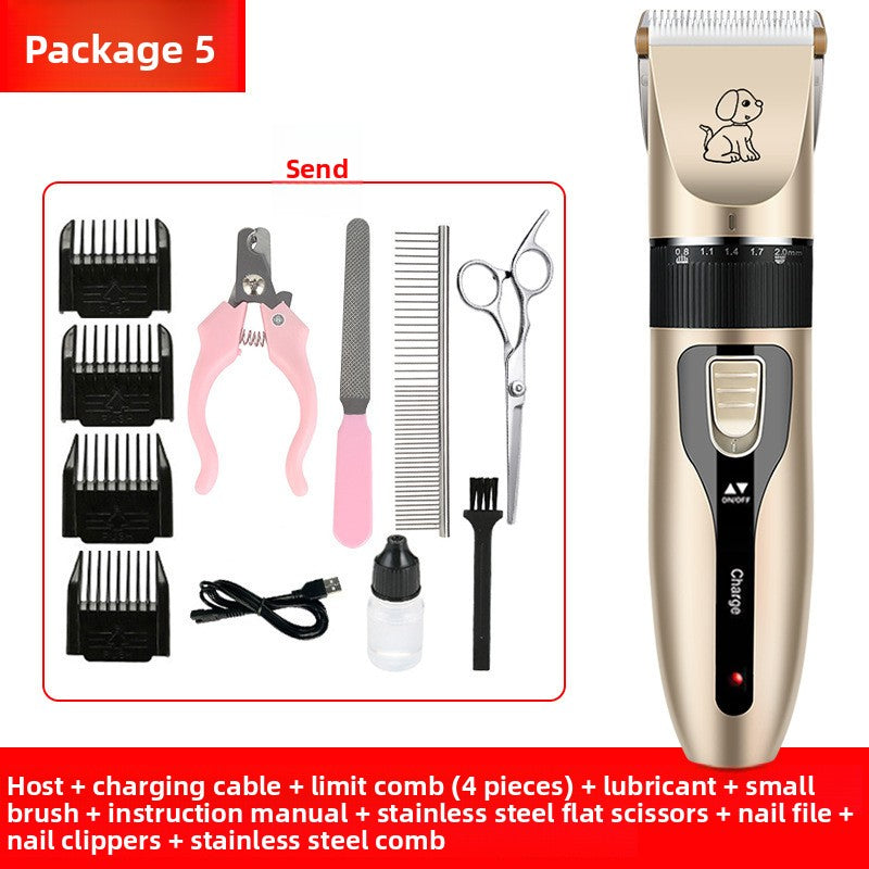 Quiet Cordless Pet Hair Clipper Set, Rechargeable for Dogs and Cats