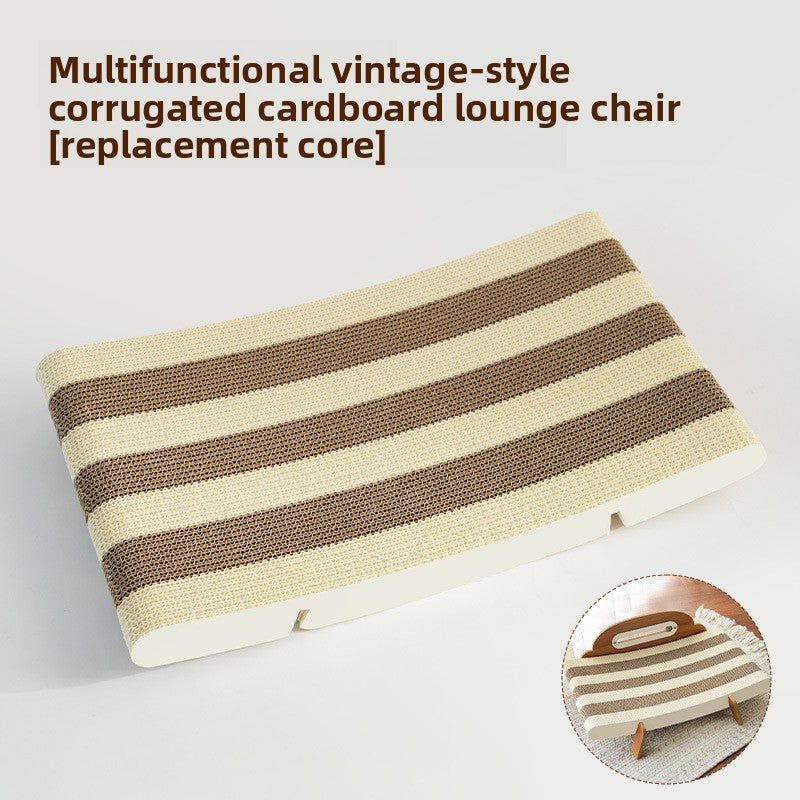 Corrugated cat scratcher lounge chair on a plain white background - photo 7