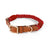 Handmade woven cotton dog collar in navy blue