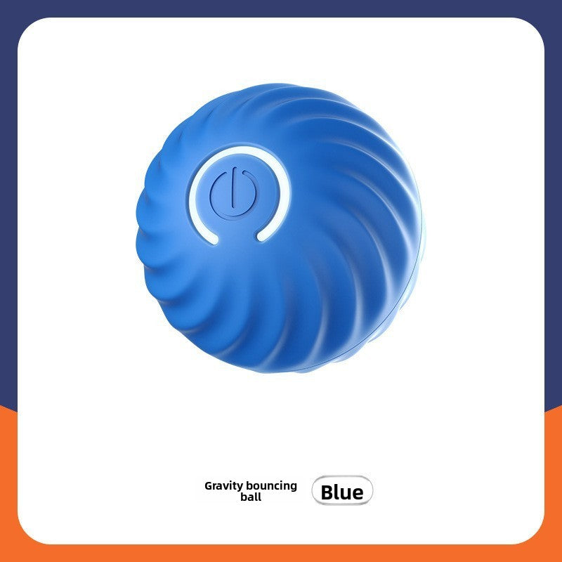 Automatic jumping ball dog toy shown in Blue