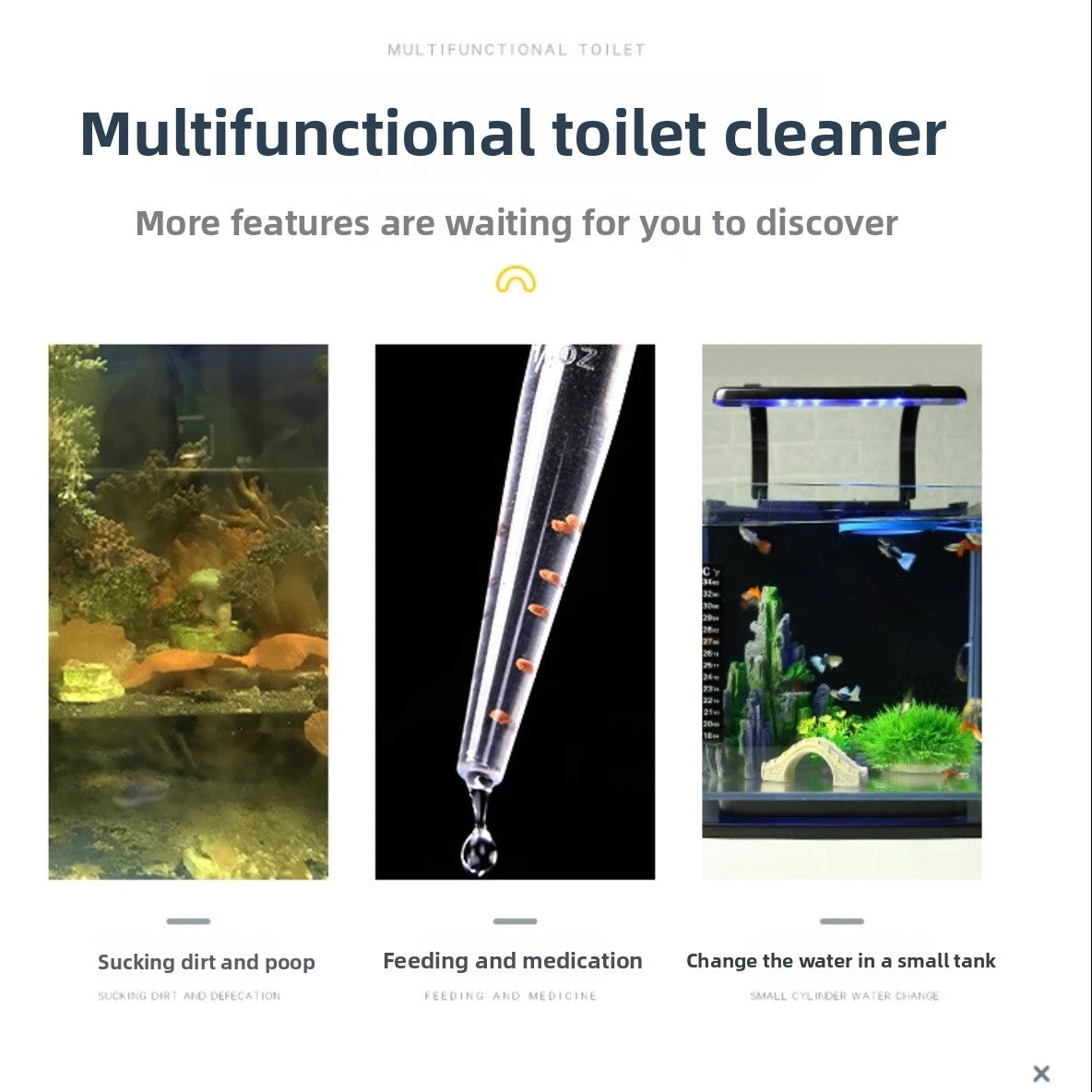 Fish Tank Squeegee Water Changer for Aquariums and Turtles