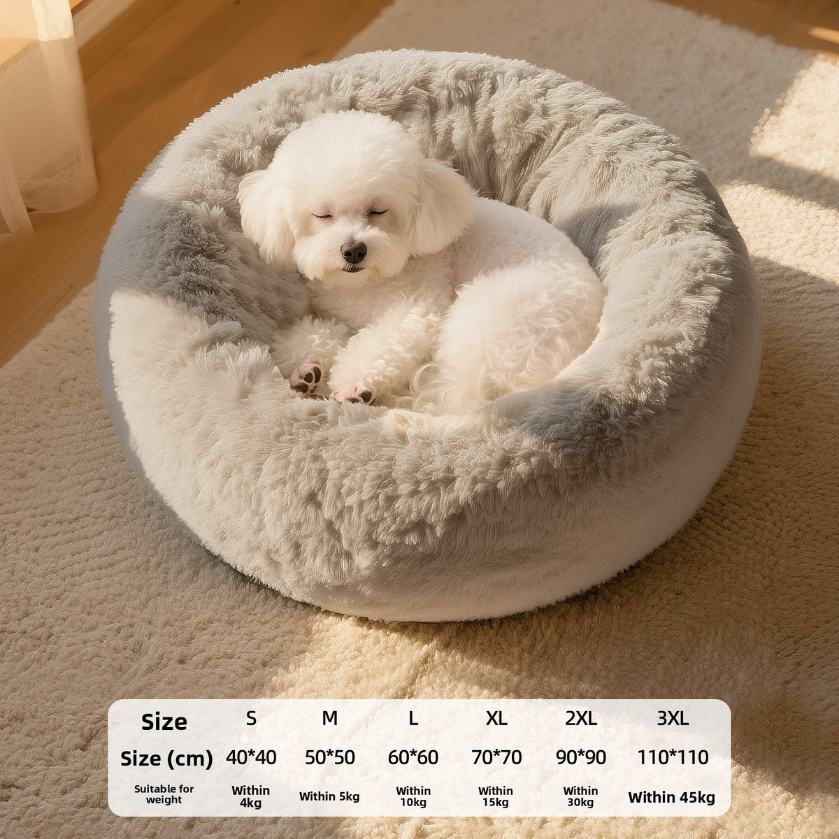 Long plush enclosed pet bed for cats and small dogs, view 8