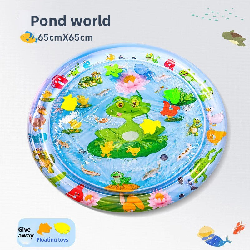 Water-filled inflatable pet cooling pad with sea print, photo 7 of 10