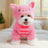 Fleece lined animal costume hoodie for dogs and cats, showing size and shape