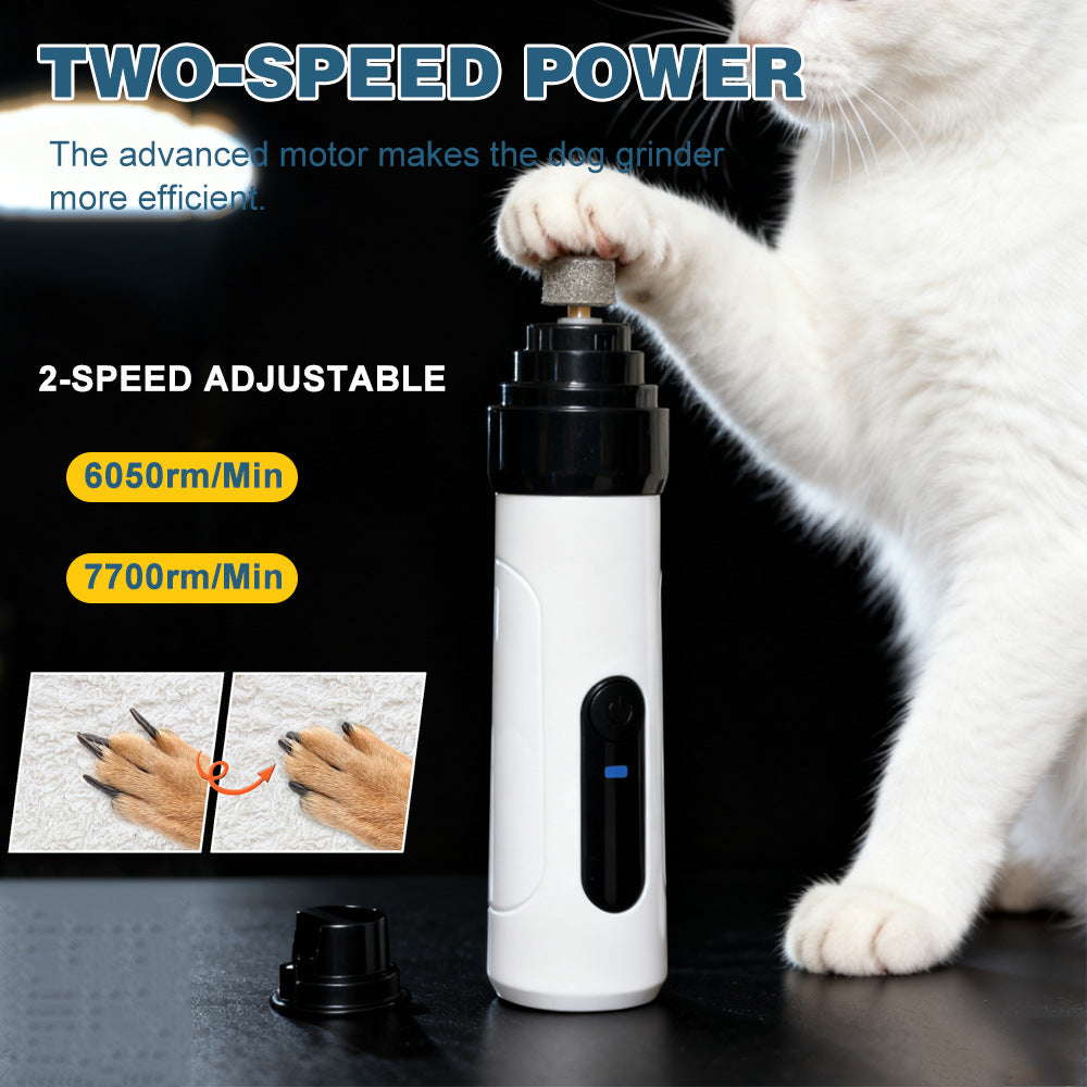 Dual Speed Pet Nail Grinder with LED Light and Diamond Head