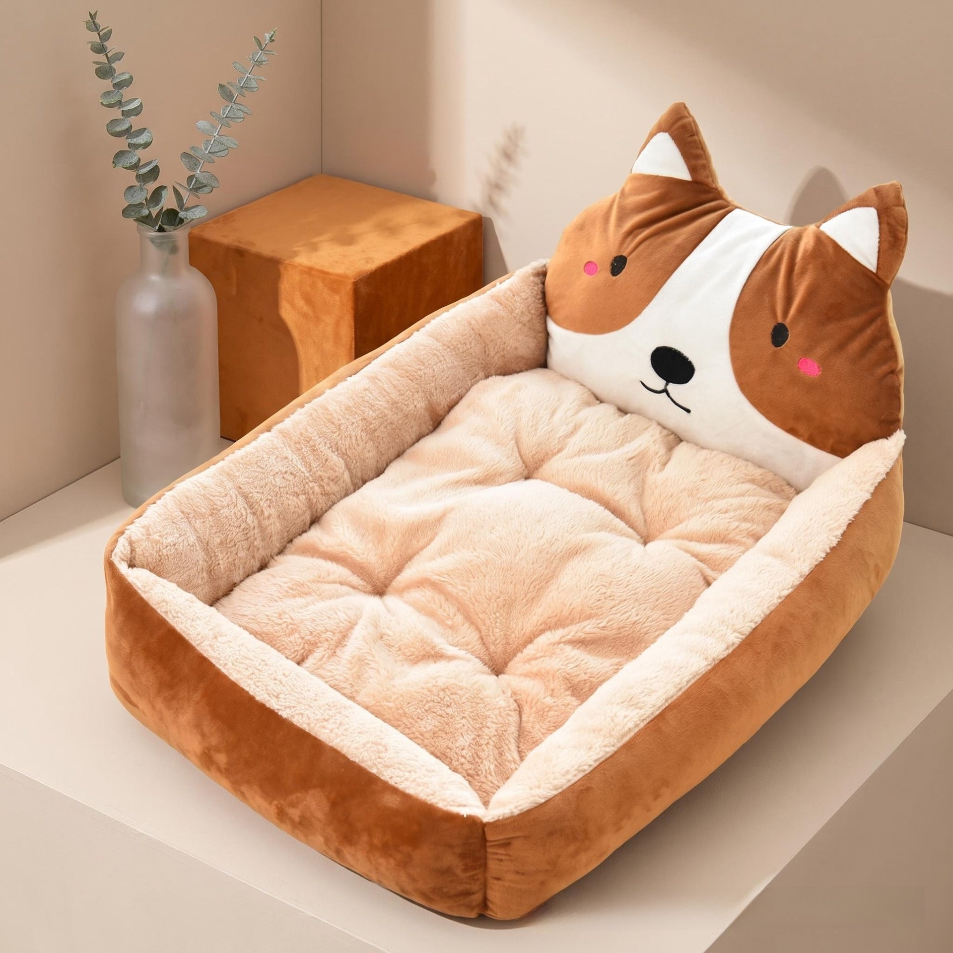 Cartoon Animal Pet Nest Bed, Soft Padded Mat for Cats and Dogs