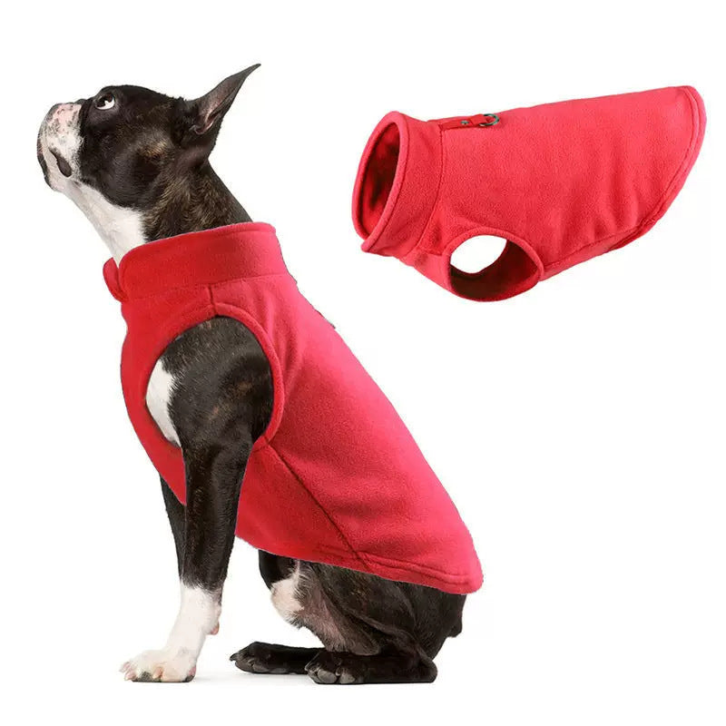 Warm fleece dog vest, 4 sizes available from Pet Royale UK