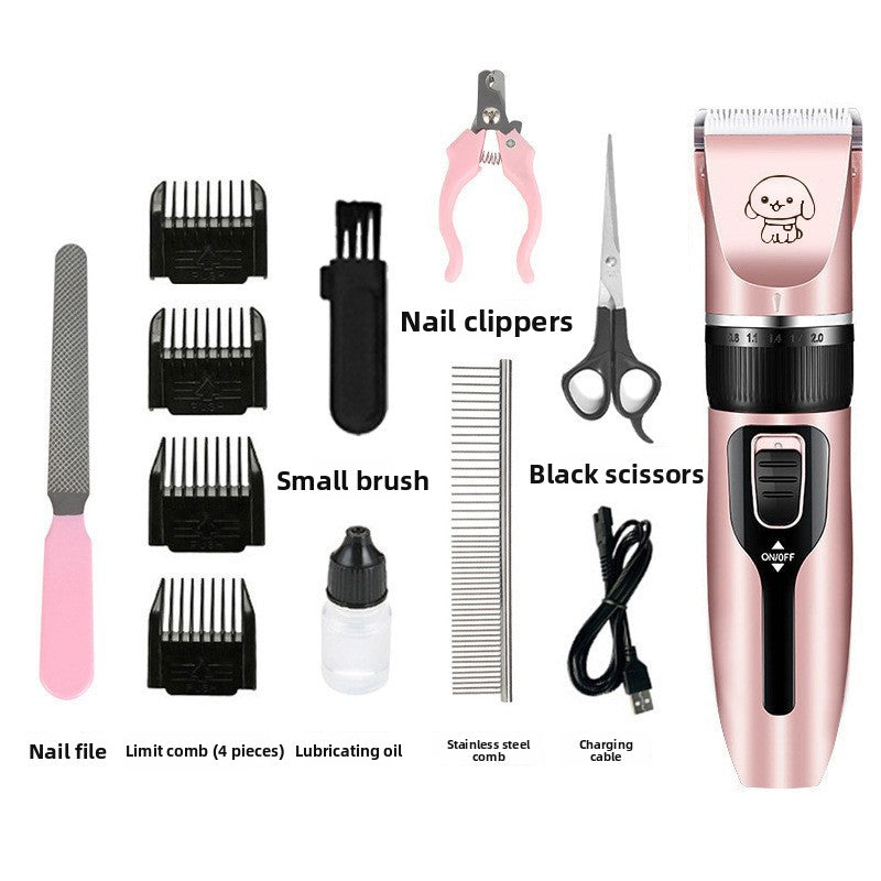 Rechargeable Low Noise Clipper Kit with Guide Combs for Dogs and Cats
