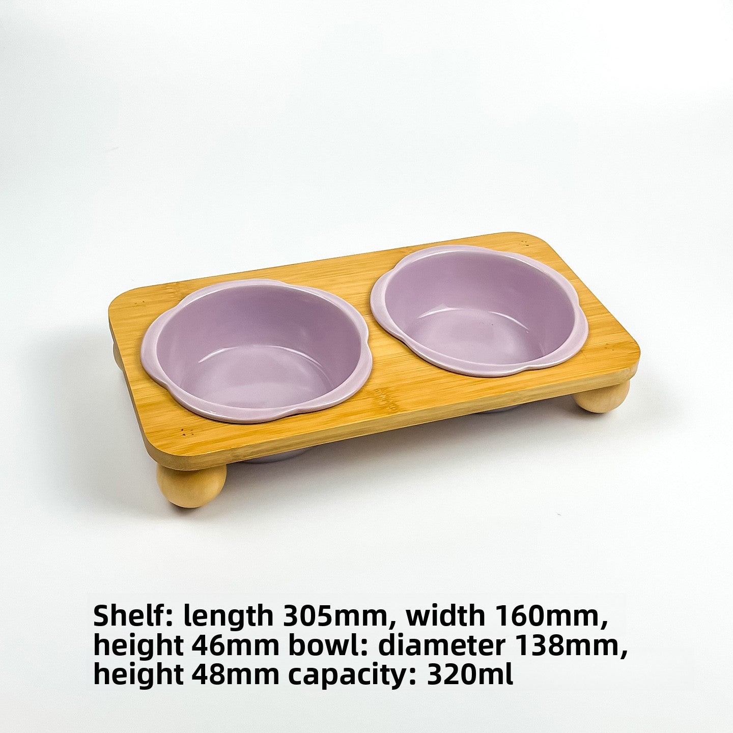 Slanted Ceramic Cat Bowl with Flower Design and Optional Stand for Neck Comfort