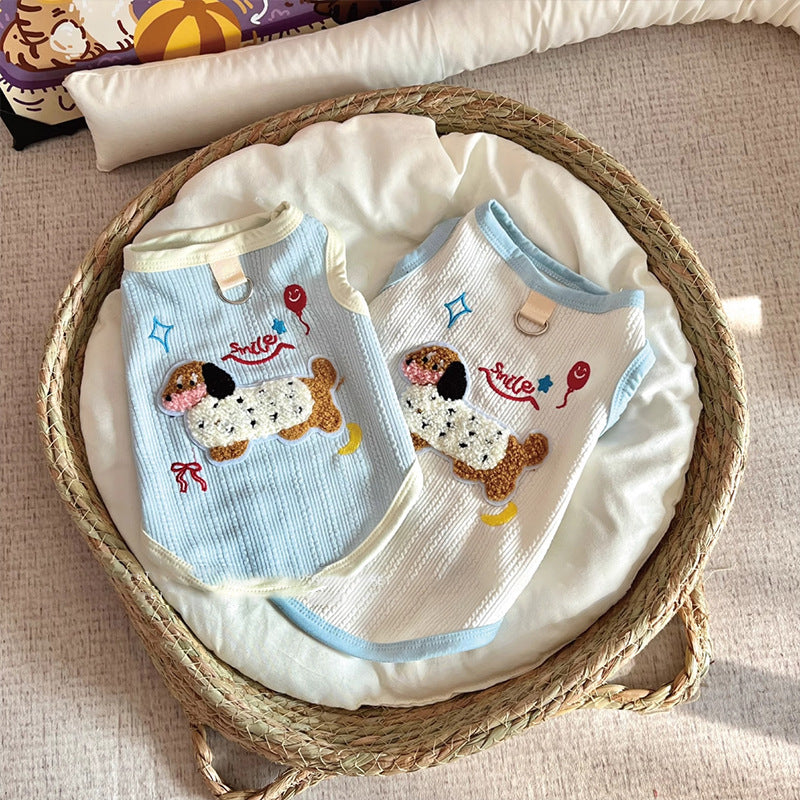 Dachshund print dog vest with lead ring, available in 4 colours, image 3