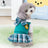 College style dog T-shirt in polyester in Skirt, close-up detail