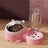 Dual Bowl Pet Feeder with Anti-Knock Base and Raised Neck Protection Design