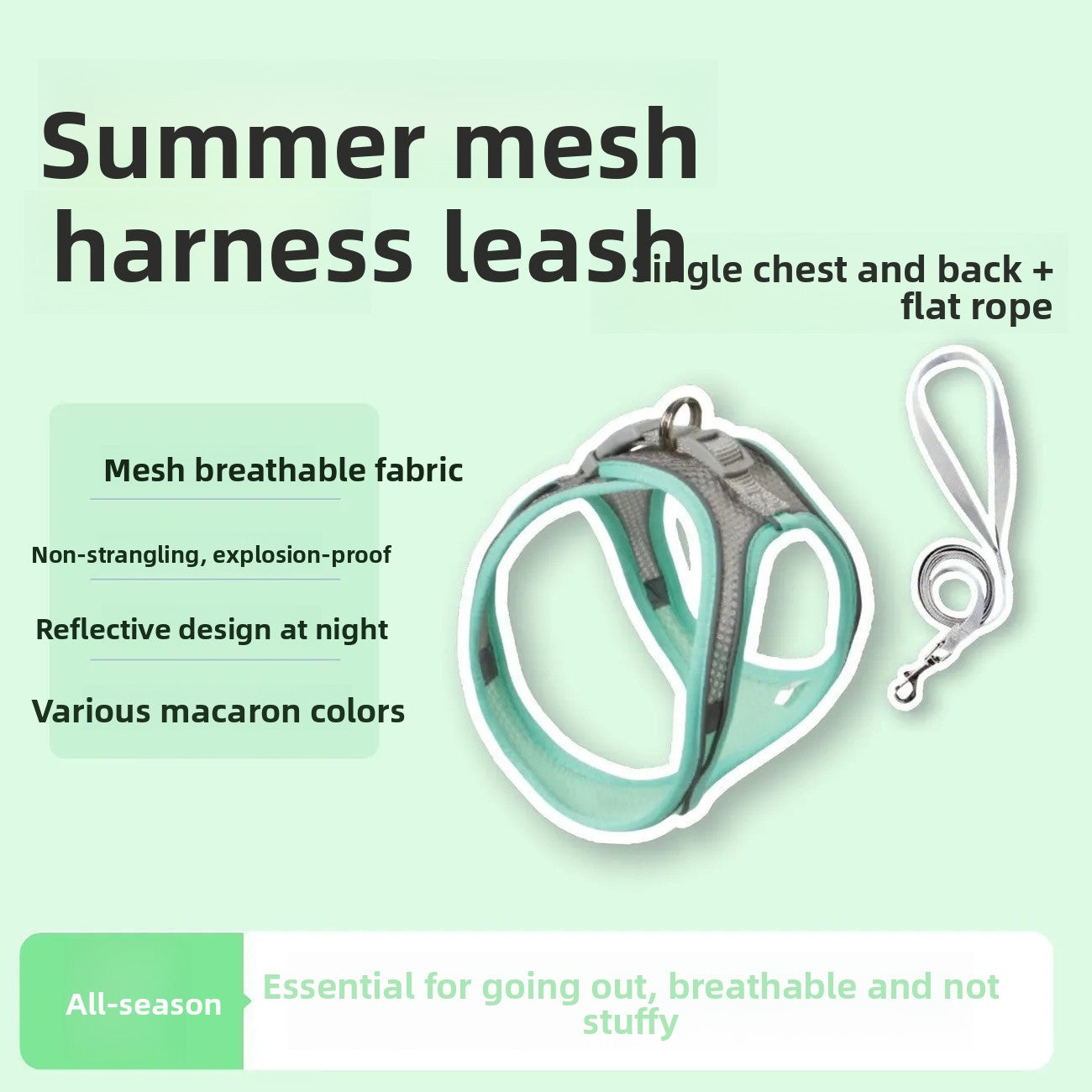Breathable vest harness for cats and small dogs, available from Pet Royale UK