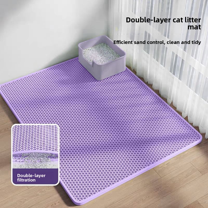 Washable Honeycomb Cat Litter Mat, Double Layer Trapper