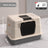 Fully Enclosed Stainless Steel Cat Litter Box, 50cm Wide