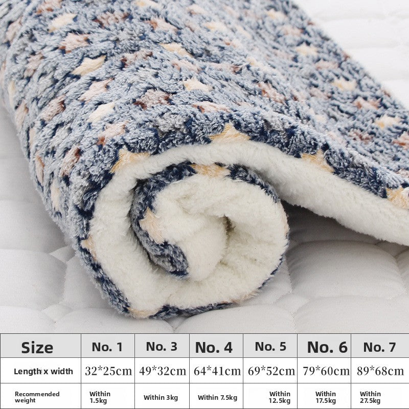 Thick padded pet mat cushion with print in Blue Base Star, size 69 x 52cm