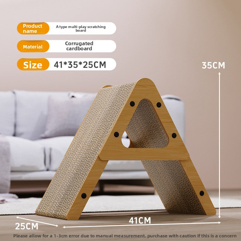 L-shape corrugated cardboard cat scratching board with lounger, photo 8
