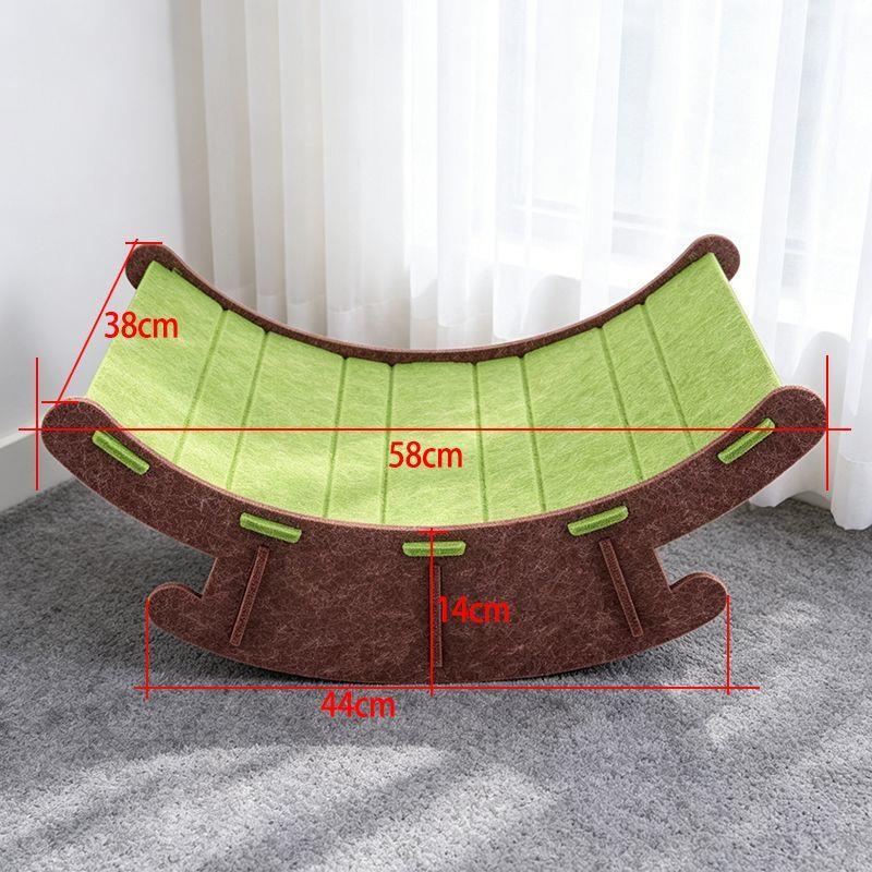 Felt rocking cat bed with built-in scratching board, product image 6
