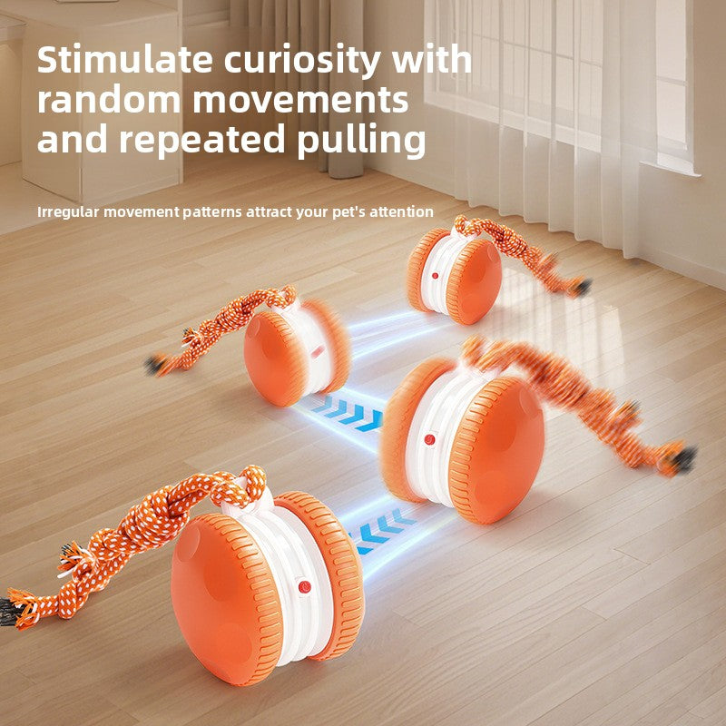 Smart rolling ball toy for cats and dogs moving across a living room floor - photo 1
