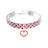 Elastic crystal pet necklace collar with silver plated charm in white, view 11