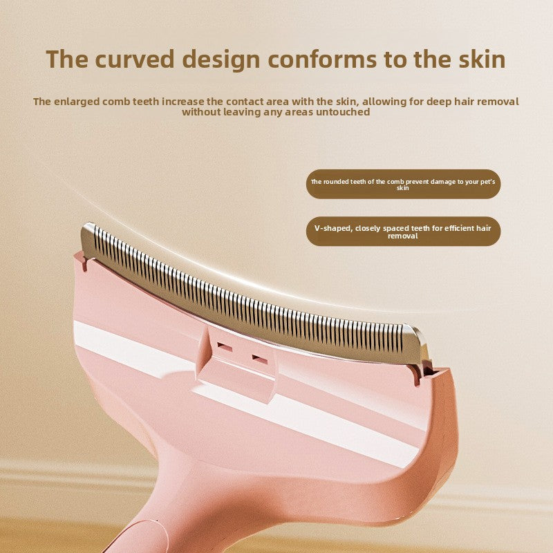 Curved Deshedding Comb for Cats and Dogs, Rounded Teeth Fur Remover