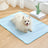 Lightweight ice silk pet cooling pad in light grey