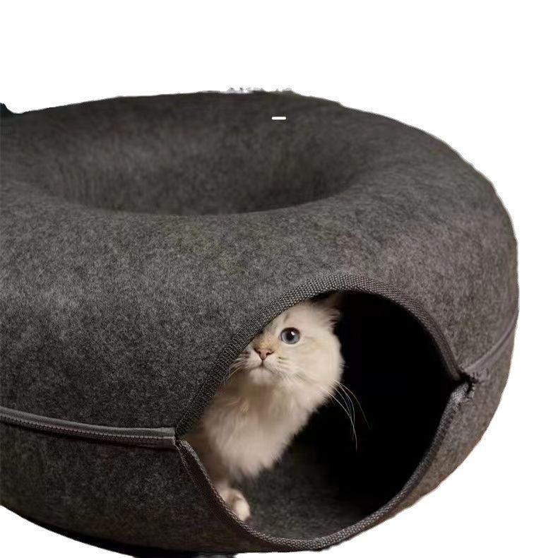 Felt cat cave nest with tunnel and climbing frame, photo 4 of 12